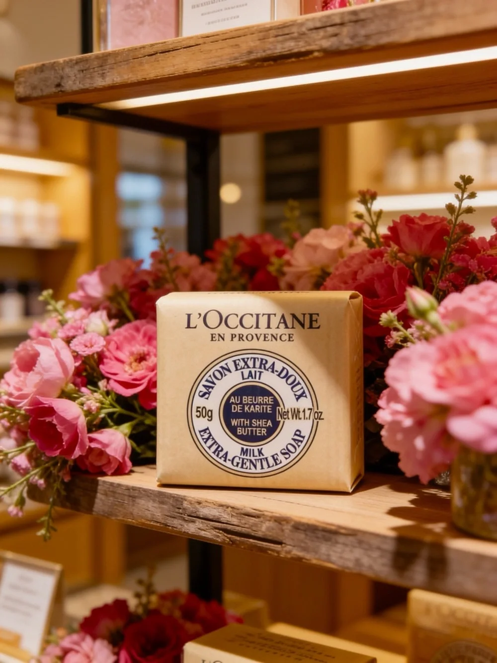 Two L'Occitane Milk Extra-Gentle Soaps and One Burt’s Bees Hand Cream